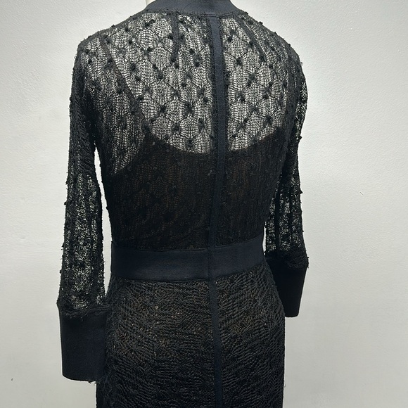 Beguile by Byron Lars Mona Dress Button Down Front  Lace Black Size 0 - Picture 7 of 13